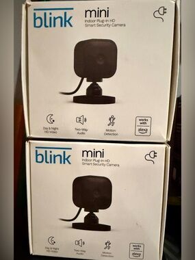 Blink Mini Indoor Plug-In HD Smart Security Cameras - 2 Pack- Black